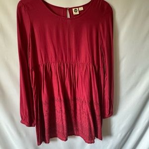 NWOT Roxy maroon with black print boho dress